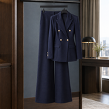 Florentine-Lane Tailored Pants Suit - Navy Blue