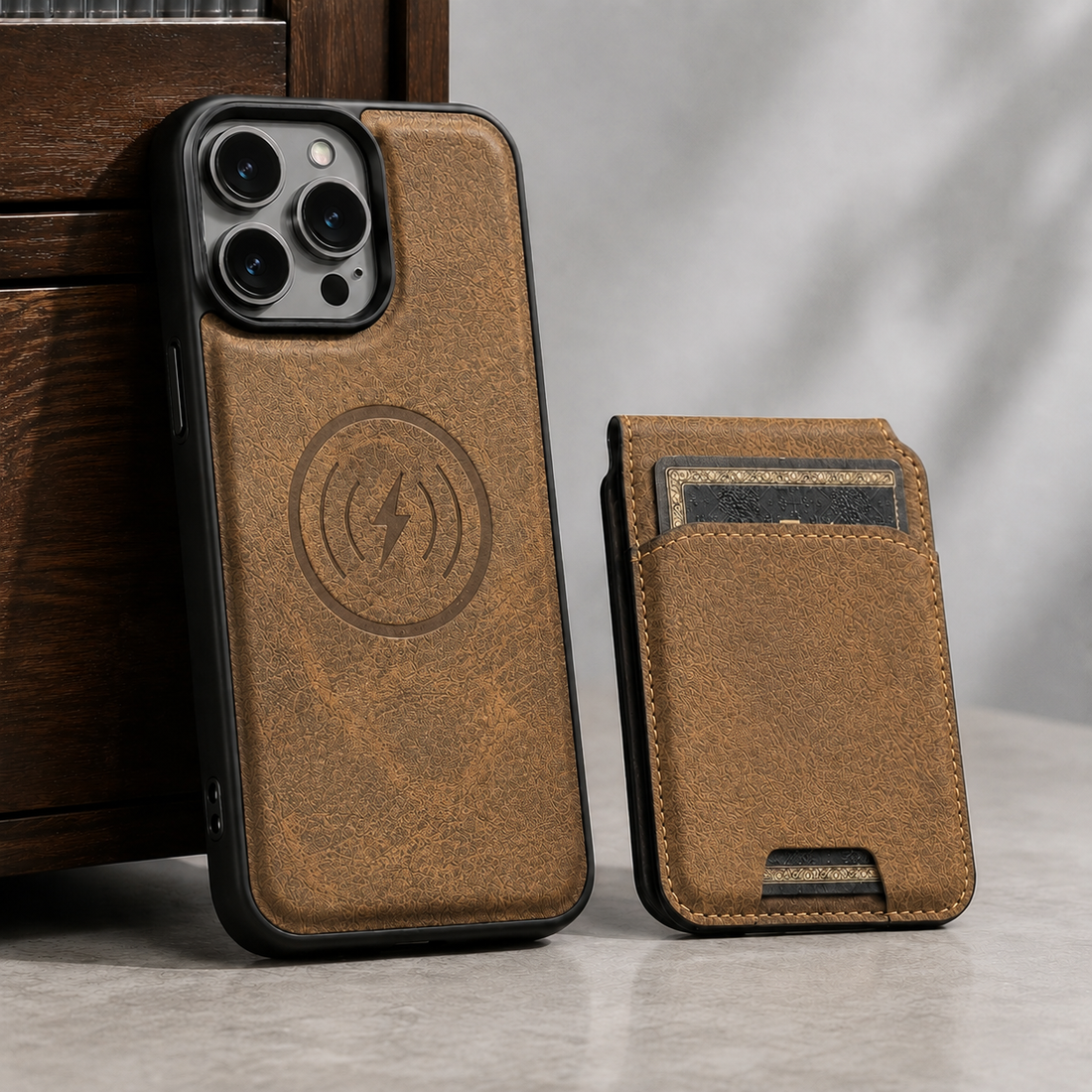 Bruni Magnetic Wallet Case - Khaki