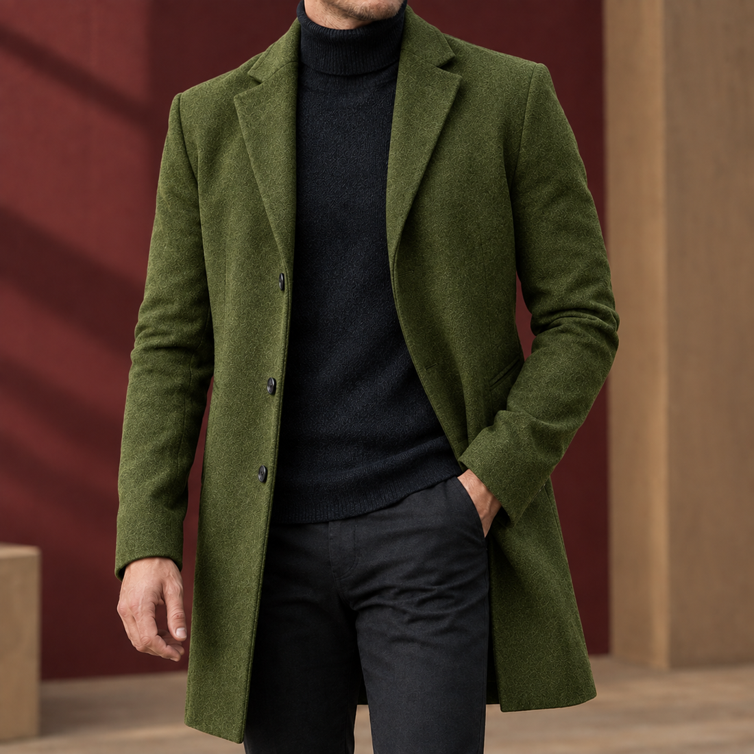 Ralph-Rhys Wool Coat - Military Green