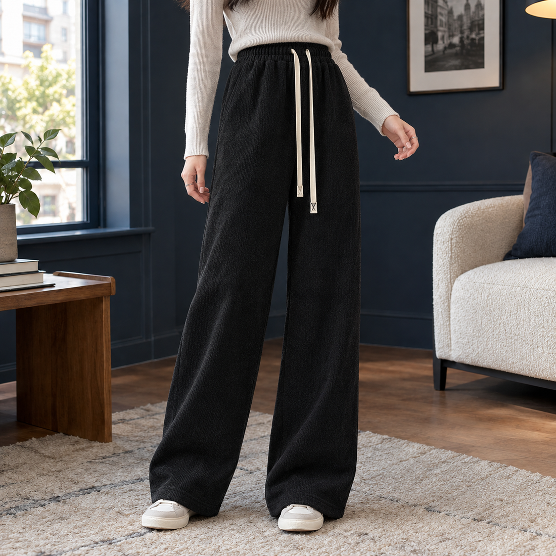Evelina-Louise Wide Leg Pants - Black