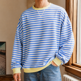 Florian-Wade Striped Sweater - Sky Blue