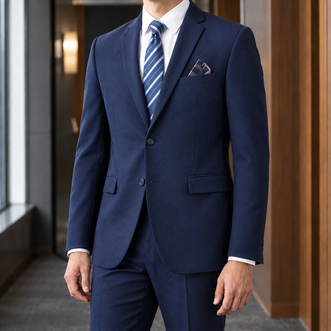 Anselm-Scott Tailored Blazer - Navy Blue Two- Single
