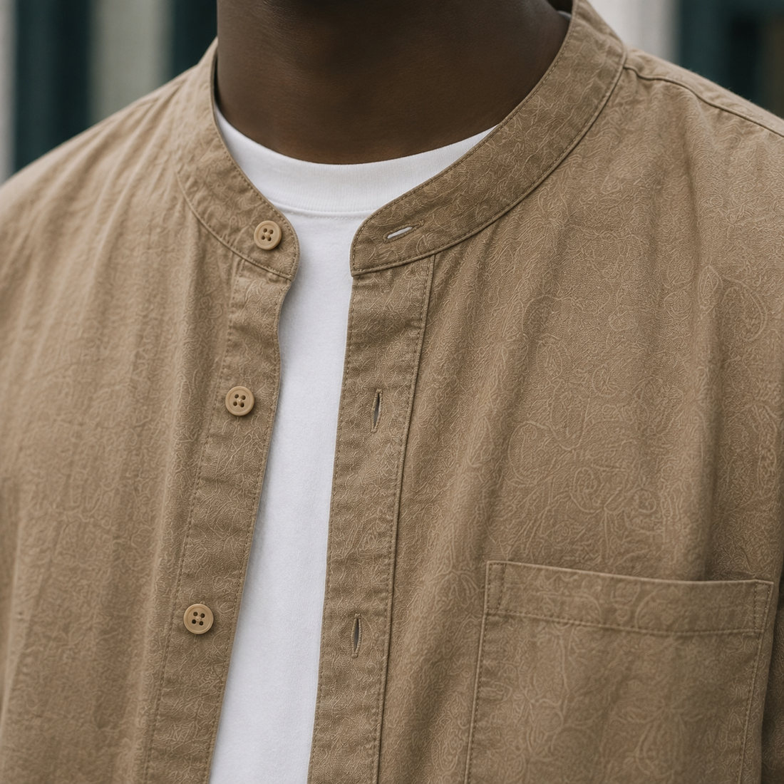 Romano Mandarin Shirt - Lead Product Detail