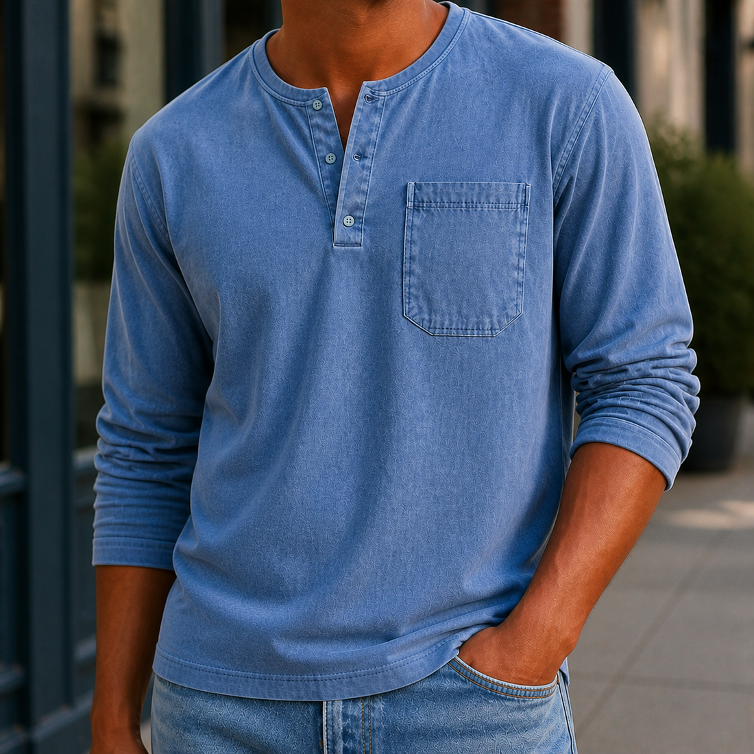 Nolan Henley Shirt - Lead Product Detail