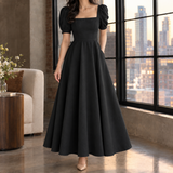 Sylvie-Hope Square Neck Dress - Black