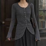 Bethany Textured Cardigan - Gray