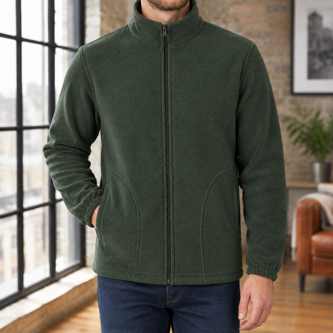 Cornelius Stand Collar Jacket - Army Green