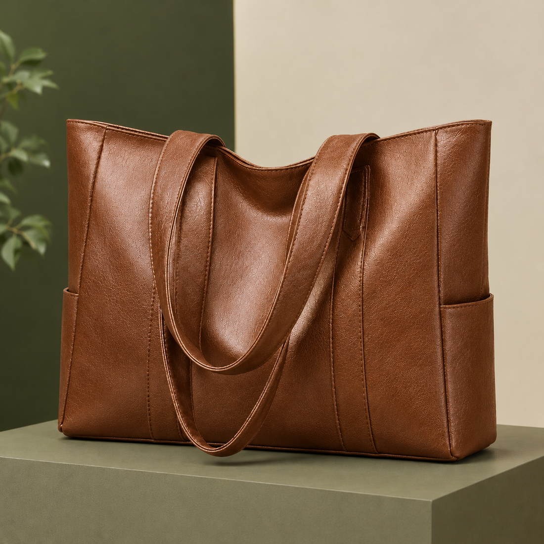 Prato-Como Zip Tote - Light Brown