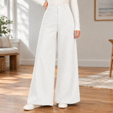 Desiree-Pearl Wide Leg Pants - White