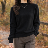 Rosalie-Pearl Mock Neck Sweater - Black