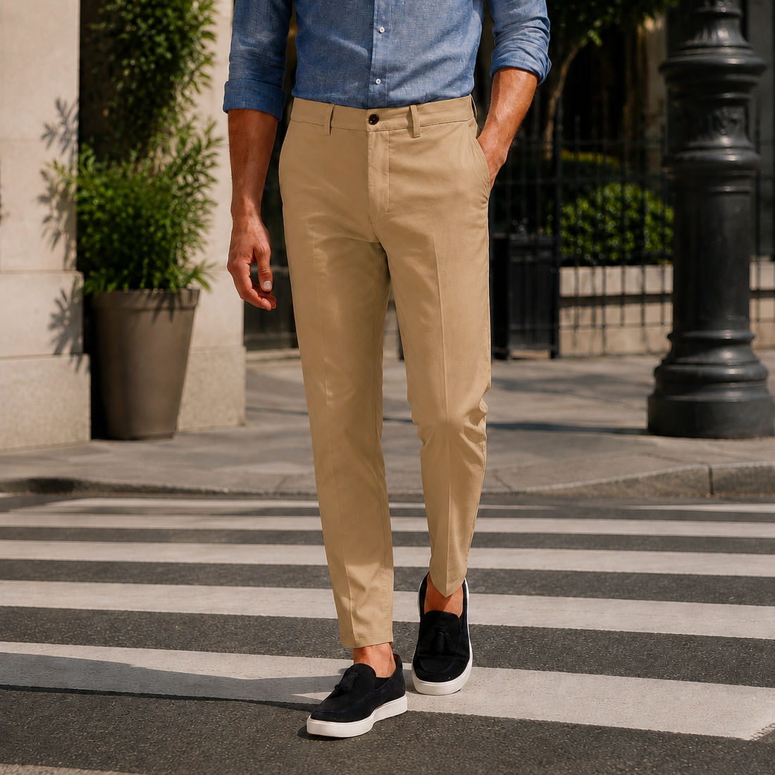 Stefan Slim Chino Pants - Beige