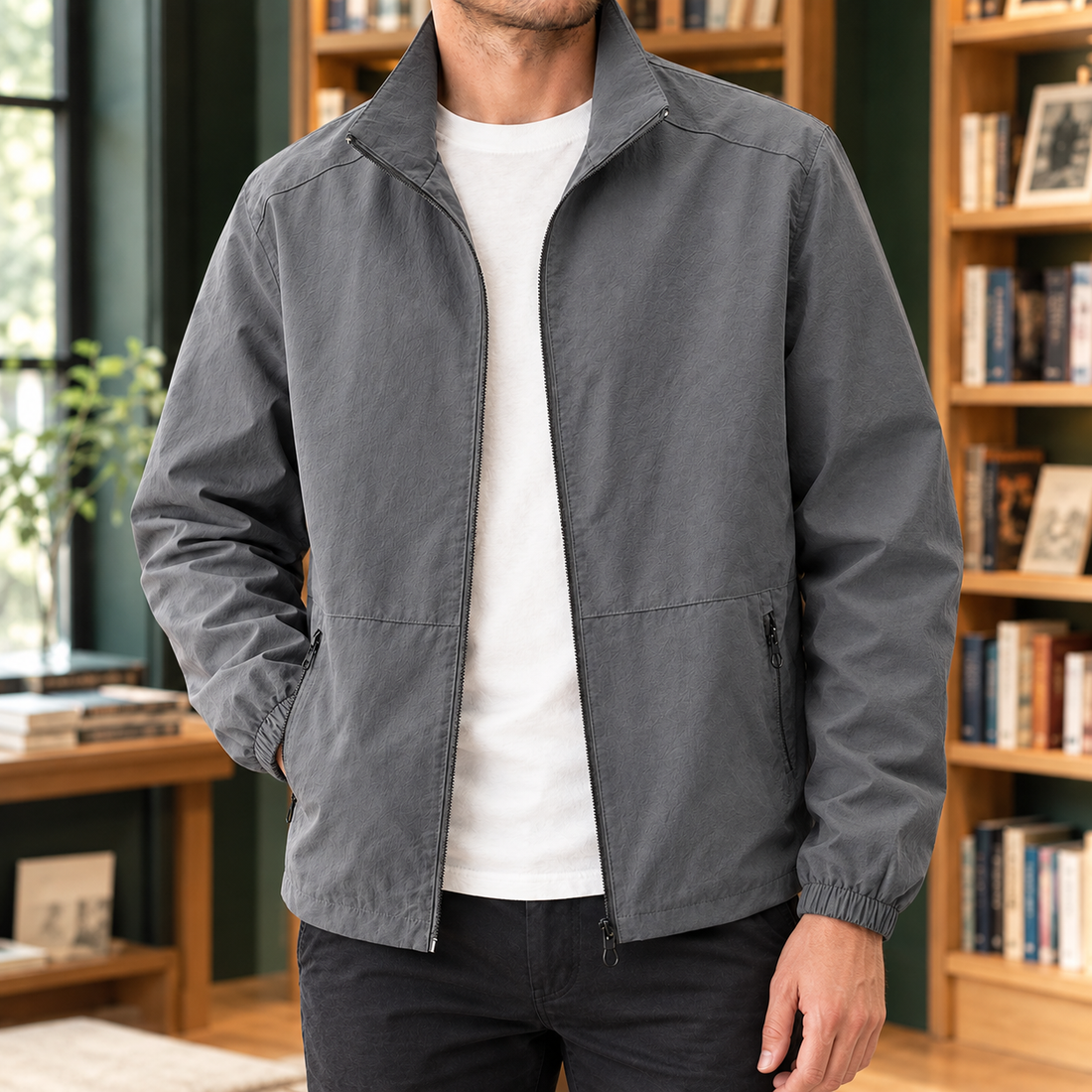 Ross-Grant Zip Jacket - Gray