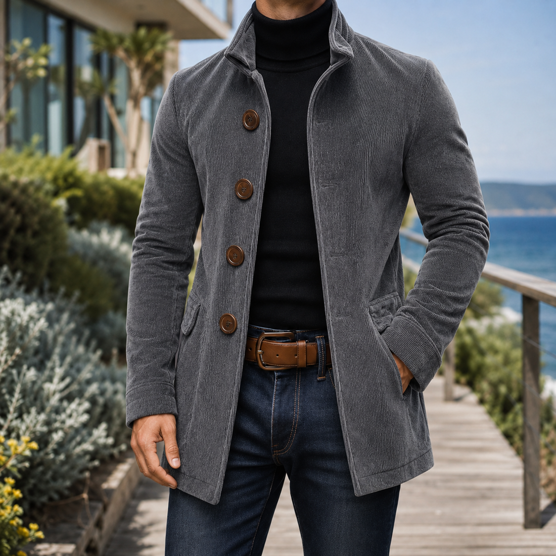 Orson-Wade Mandarin Jacket - Gray