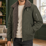 Tobias-Dean Fleece Bomber Jacket - Military Green