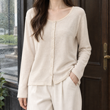 Guinevere-Hope Linen Cardigan - Beige