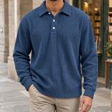 Owen-York Ribbed Polo - Navy Blue