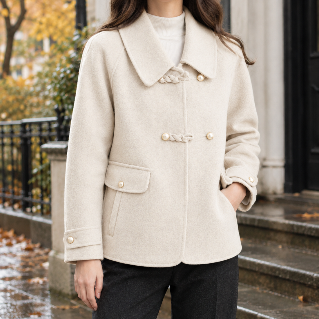 Andrina-June Toggle Jacket - Off White