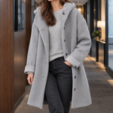 Valentine-Hope Hooded Overcoat - Gray