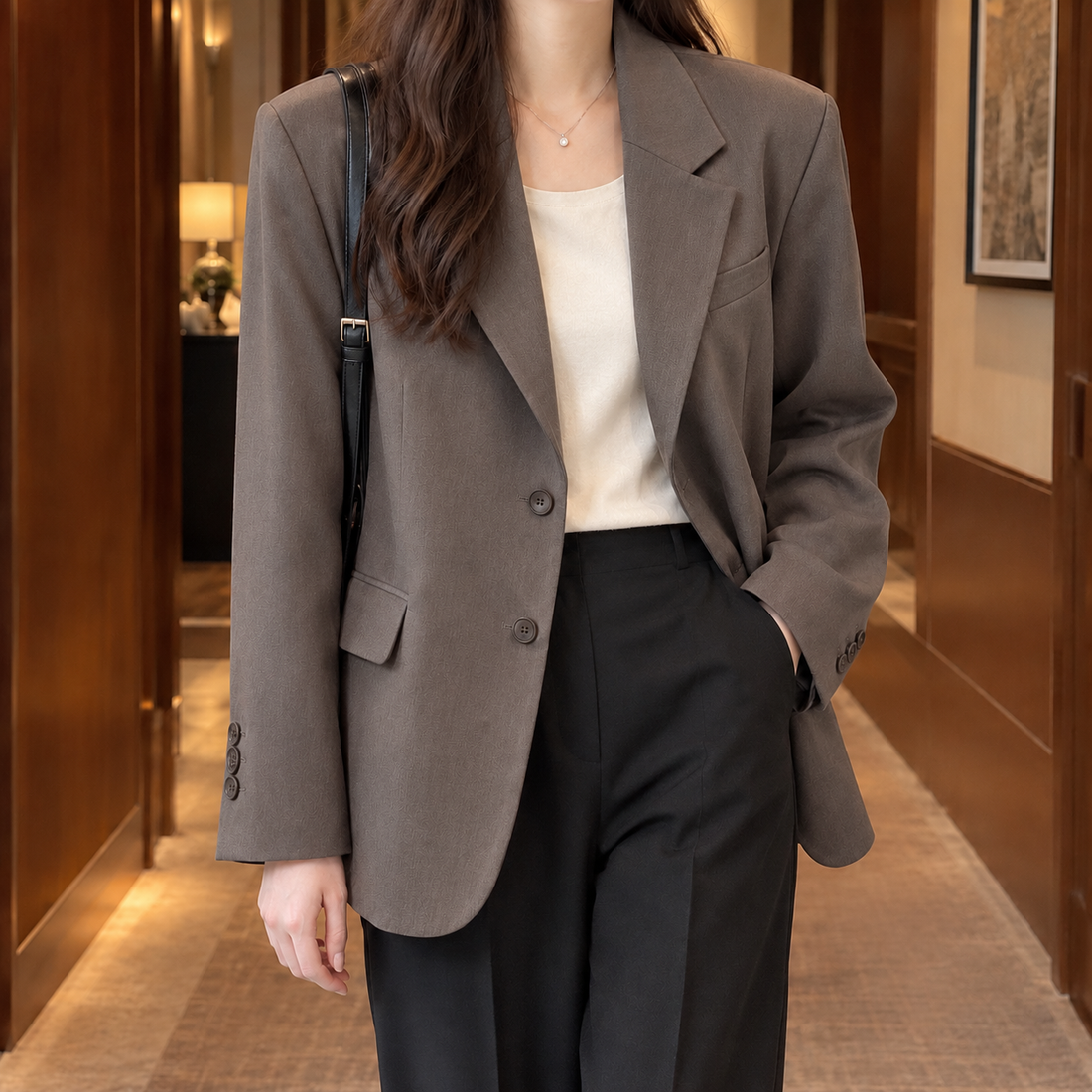 Hesper Tailored Blazer - Brown