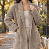 Eliana-Claire Ribbed Cardigan - Camel