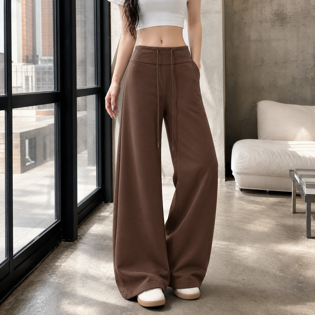 Tessa-Faye Wide Leg Pants - Brown