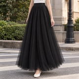 Cadence-Belle Tulle Maxi Skirt - Black