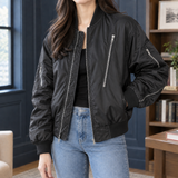 Autumn-Claire Bomber Jacket - Black