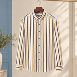 Gregoire Striped Shirt - Mustard Navy White