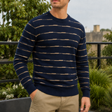 Edmund Textured Knit Sweater - Navy