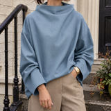 Nadia-Grace High Neck Top - Blue