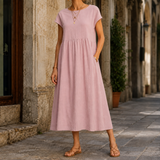 Orla-June Cotton Midi Dress - Pink