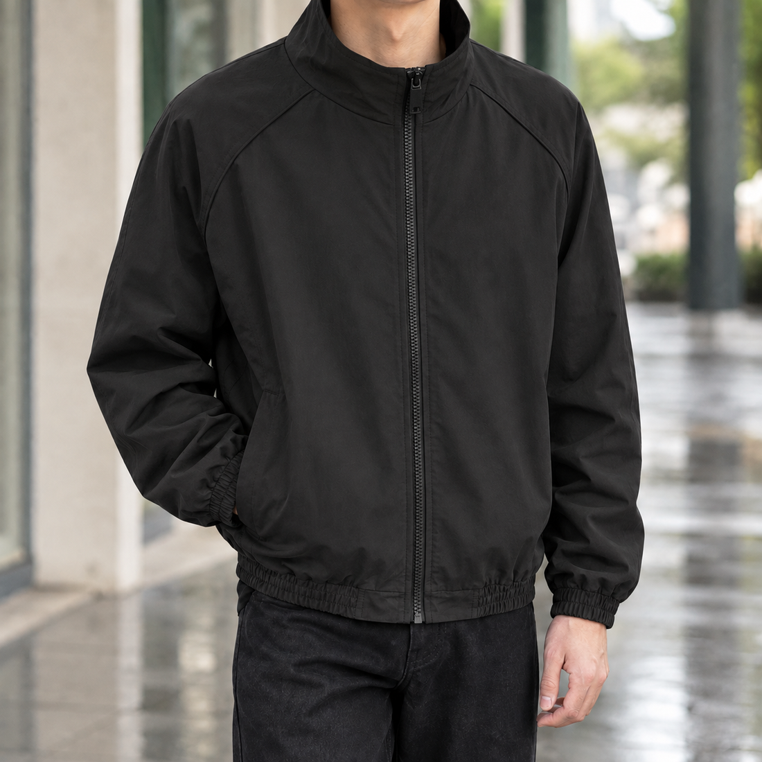 Robert Stand Collar Jacket - Black