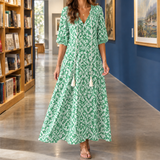 Sabrina Tassel Maxi Dress - Green