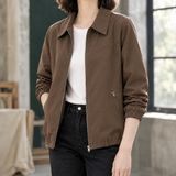 Modesty-Sage Collared Jacket - Coffee