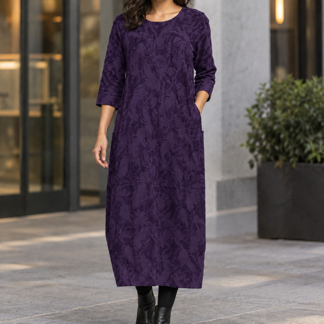 Crystal-Eve Cocoon Dress - Purple