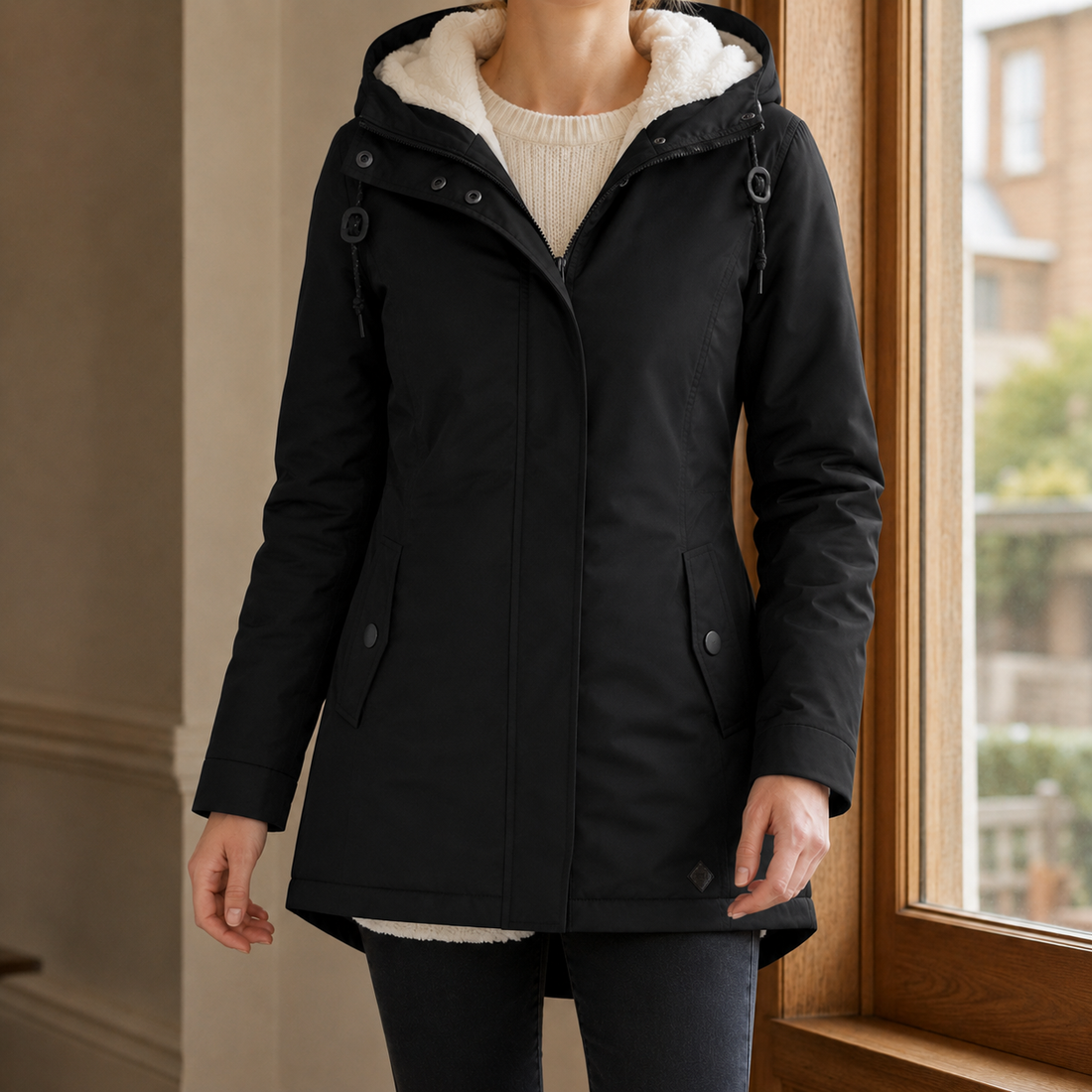 Vera-Rose Pile-Lined Parka - Black