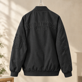 Alexander-Tate Embroidered Bomber Jacket - Black