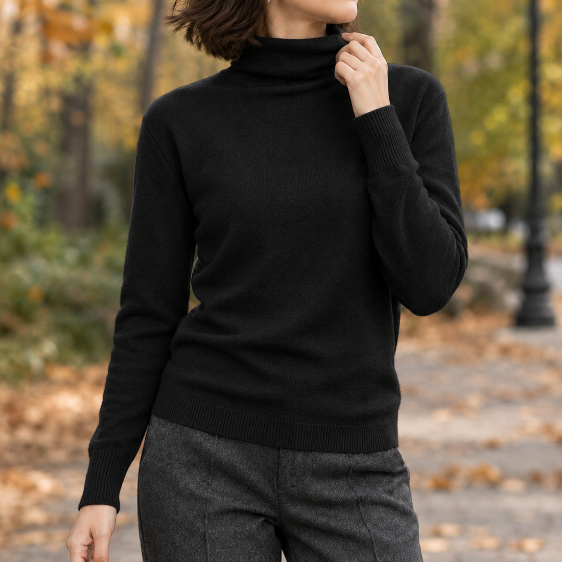 Chloe-Hope Turtleneck Sweater - Black