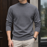 August-Rhys Mock Neck Sweater - Dark Gray