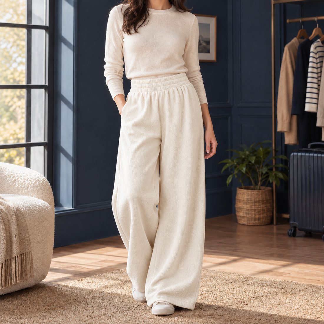 Kelsey Wide Leg Pants - Ivory