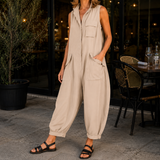 Elodie-Marie Utility Jumpsuit - Beige Arena