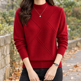 Paloma-Claire Mock Neck Sweater - Red