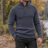 Lucian-Grant Half Zip Sweater - Gray