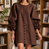 Alexia Floral Cuff Dress - Brown