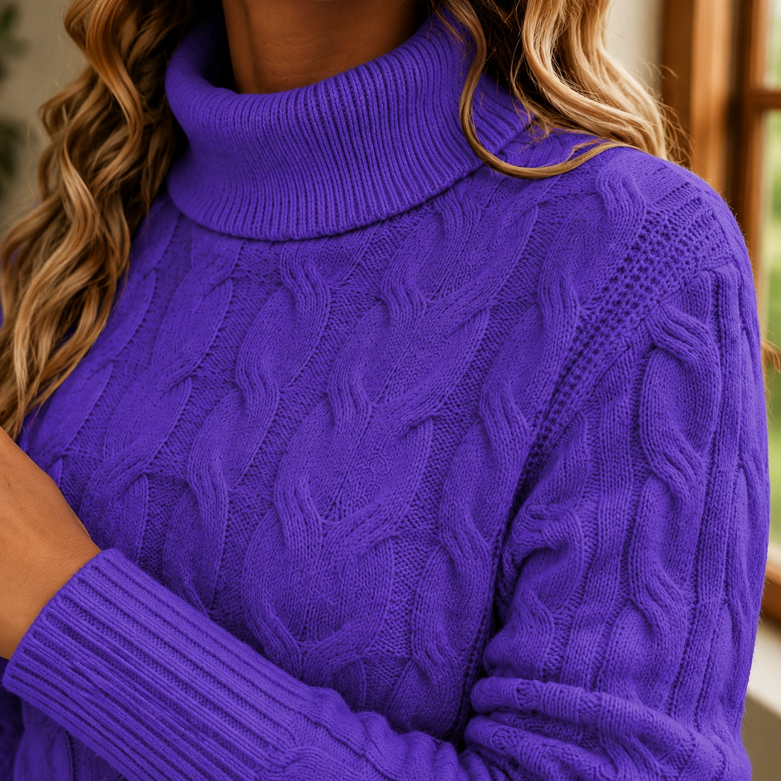 Lydia-Pearl Cable Knit Sweater - Lead Product Detail