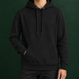 Cyprian-Stone Fleece-Lined Hoodie - Black