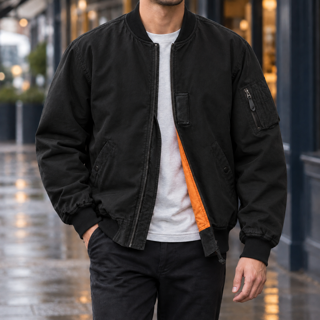 Matthew Bomber Jacket - Black