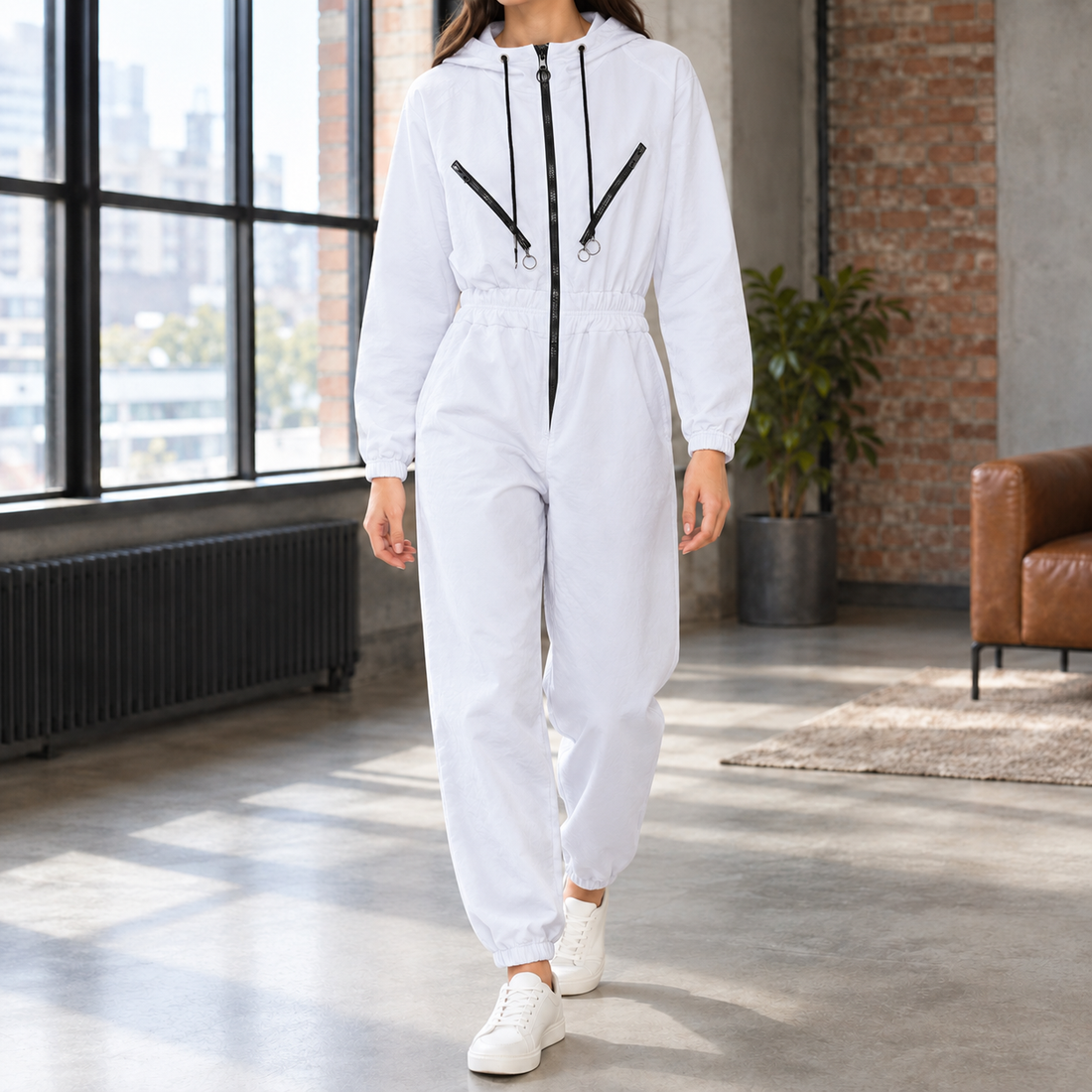 Natalie-Marie Hooded Jumpsuit - White