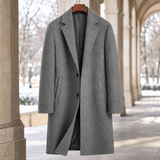 Axel-York Wool Blend Overcoat - Gray