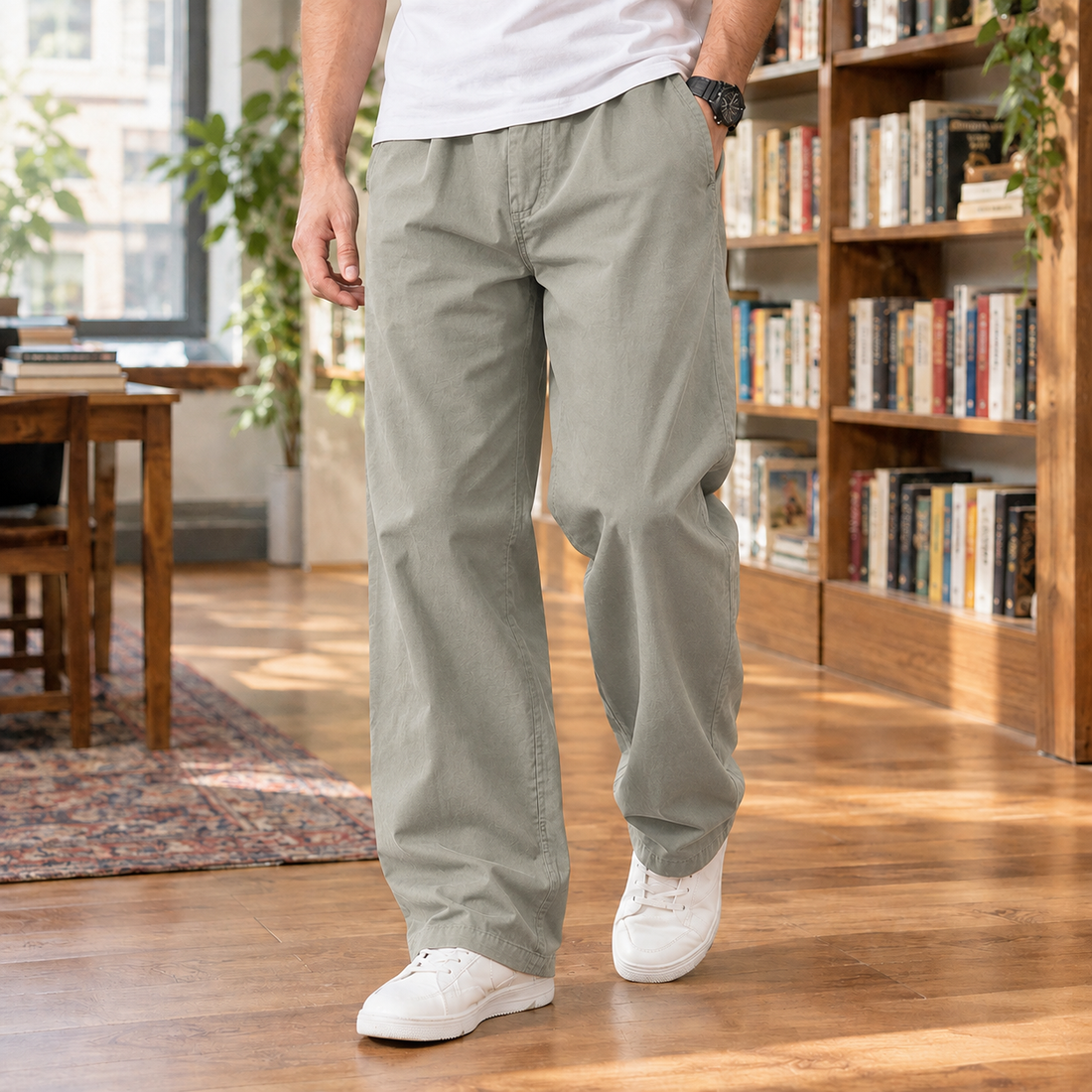 Brett-Cole Relaxed Pants - Light Gray